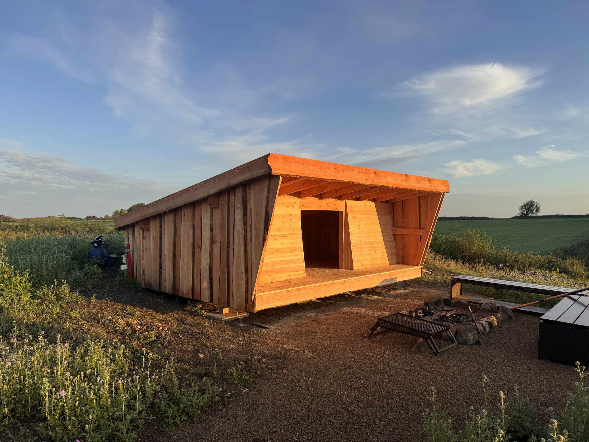 Shelter ved solnedgang